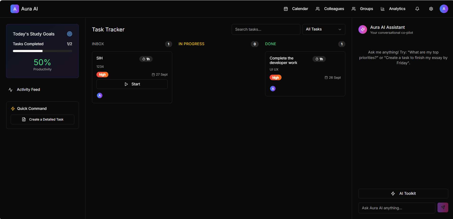 Main User Dashboard